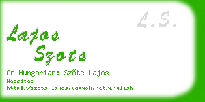 lajos szots business card