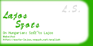 lajos szots business card